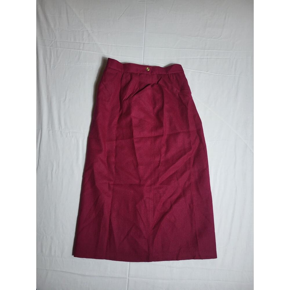 Jack Winter Womens Wool Skirt Size 8 Burgundy Made in USA Lined Vintage